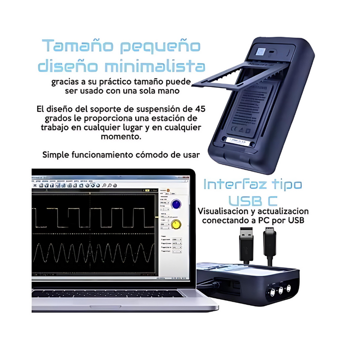 Osciloscopio Automotriz Multifunción Hantek 2D82Auto + Multímetro Original.